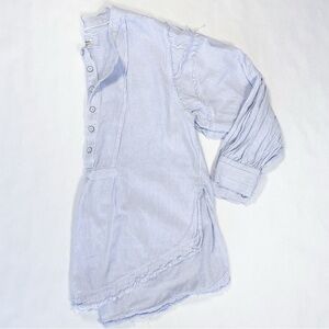 We The Free Edge Washed Shirt in White Sky Blue Pinstripe
